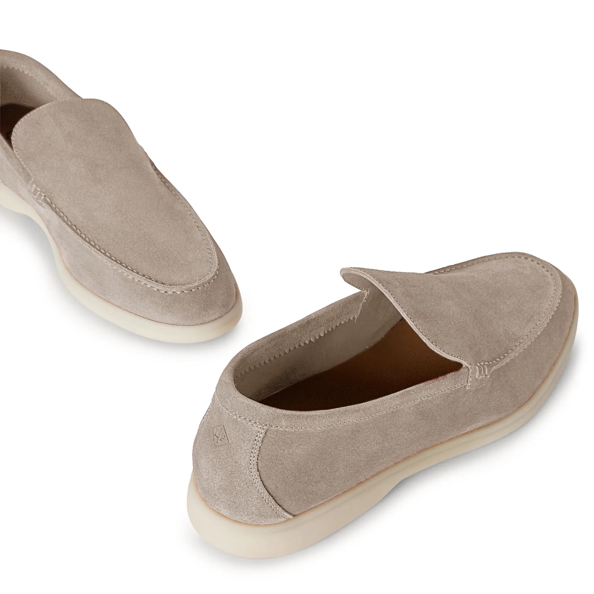 Upper View of Loro Piana Summer Walk Suede Classic Beige Loafers FAE8124_D840